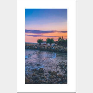 Summer Purple Sunset Sea Beach Relax Meditation Posters and Art